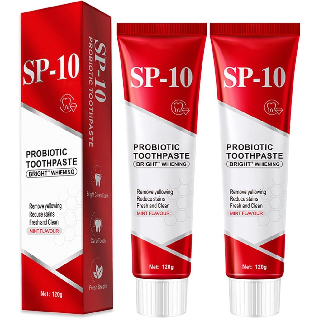 SP-10 Probiotic Whitening Toothpaste for Fresh Breath & Deep Cleaning - 4.23oz (2 Pack)