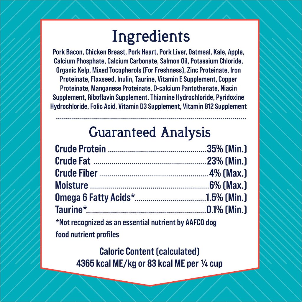 Stewart Freeze Dried Dog Food Topper, PuffTops, Bacon, Chicken, Apple & Kale, 3.5