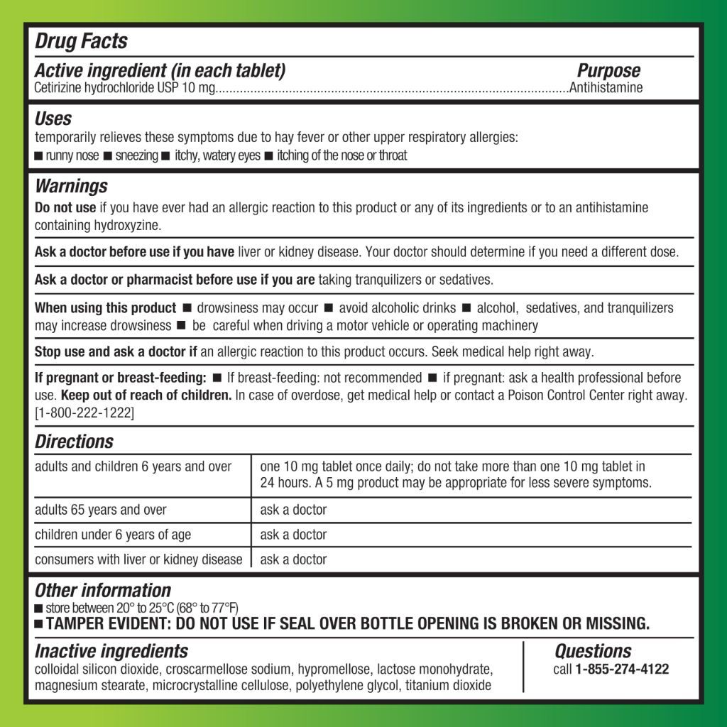 Amazon Basic Care All Day Allergy, Cetirizine Hydrochloride Tablets, 10 mg, 24-Hour  300 Count
