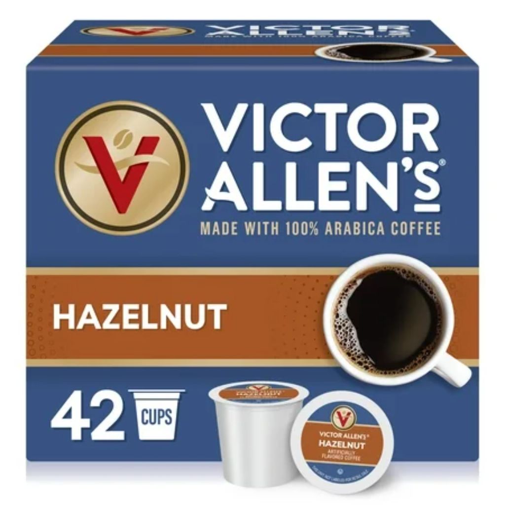 Victor Allen s Coffee Hazelnut Coffee Pods  Medium Roast  42 Count  Single Serve Coffee Pods for Keurig K-Cup Brewers
