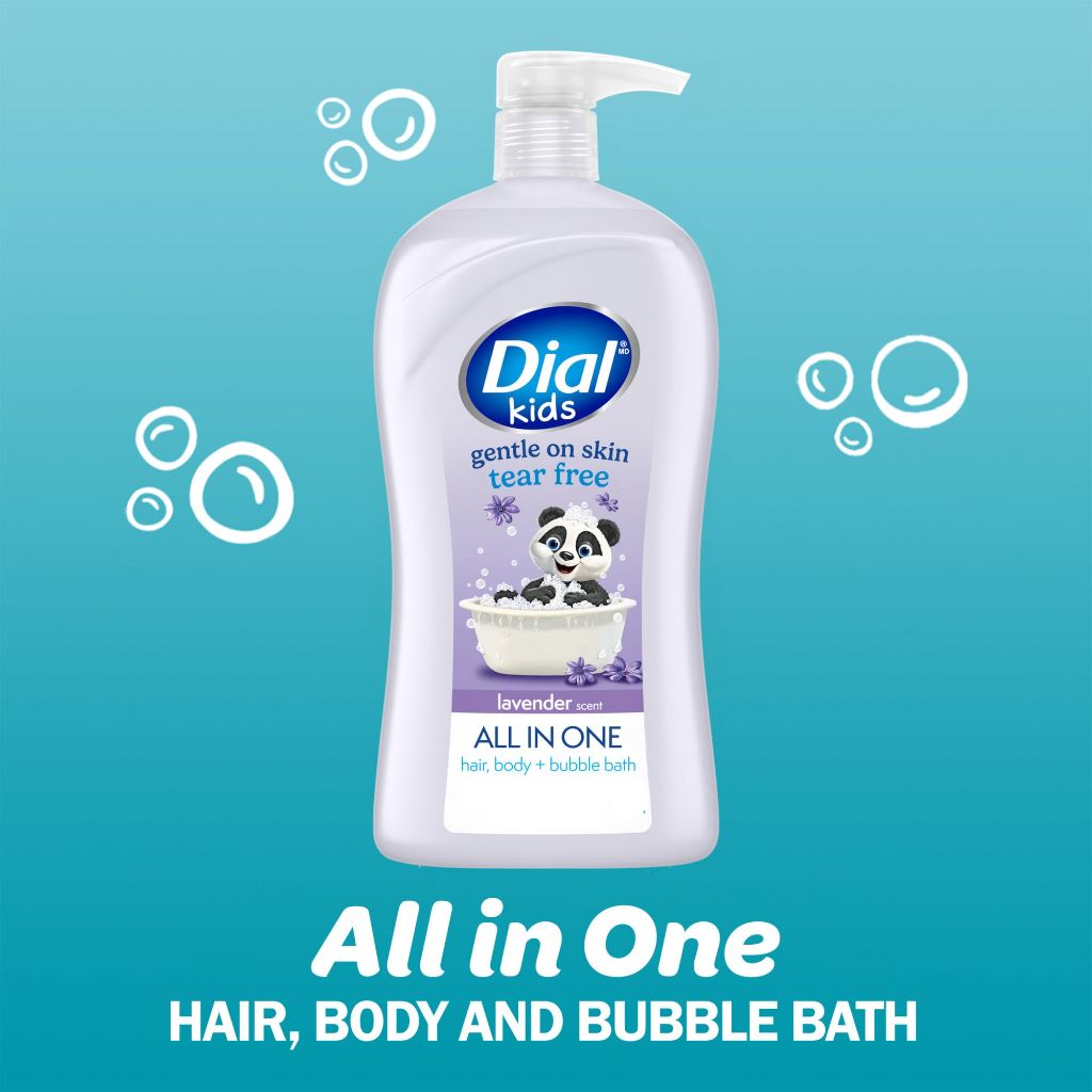 Dial Kids All-in-1 Body + Hair + Bubble Bath, Lavender Scent - 32 fl. oz.