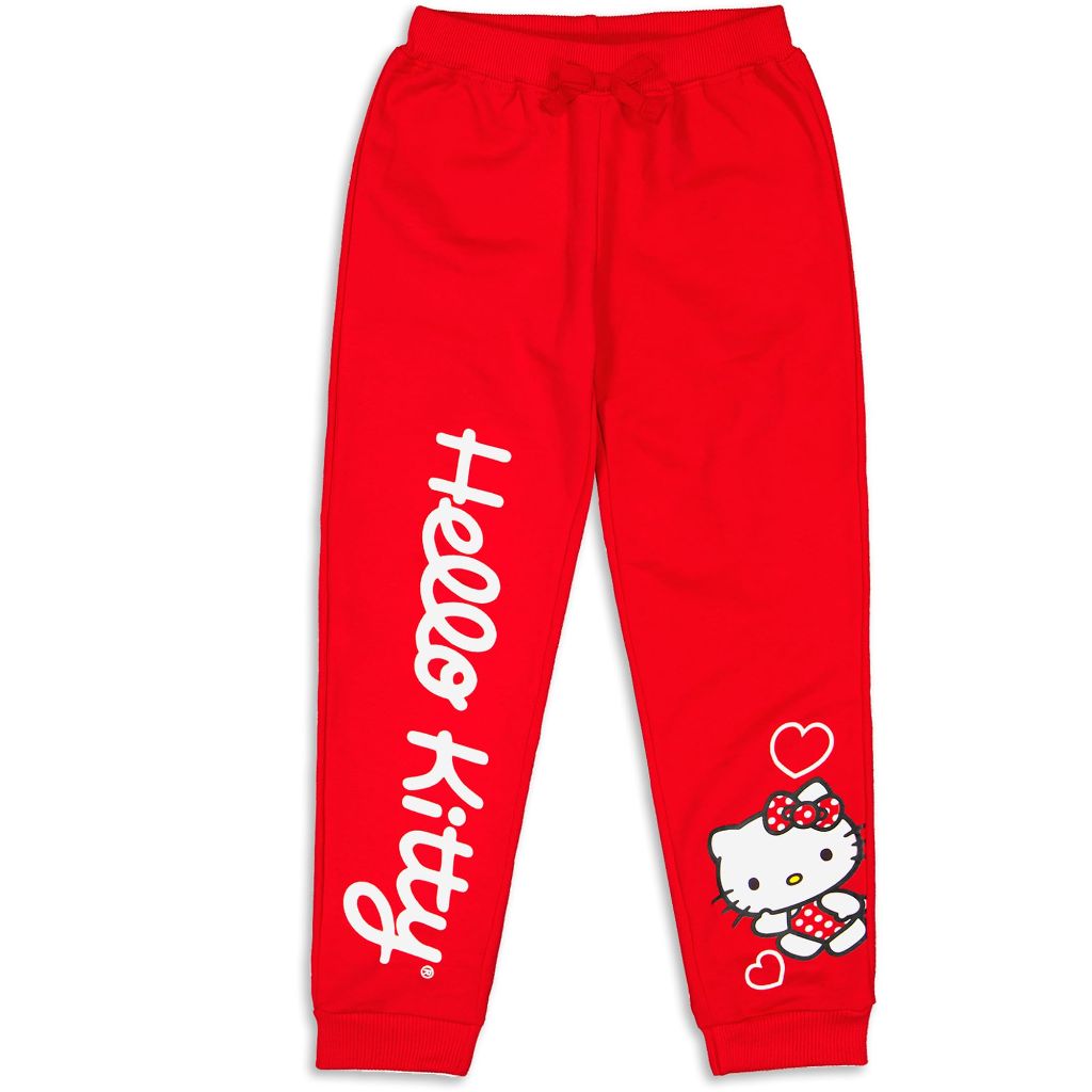Hello Kitty Sanrio 2 Pack Fleece Pants for Toddler and Big Kids Red/Grey, Size 6X Girl Clothes