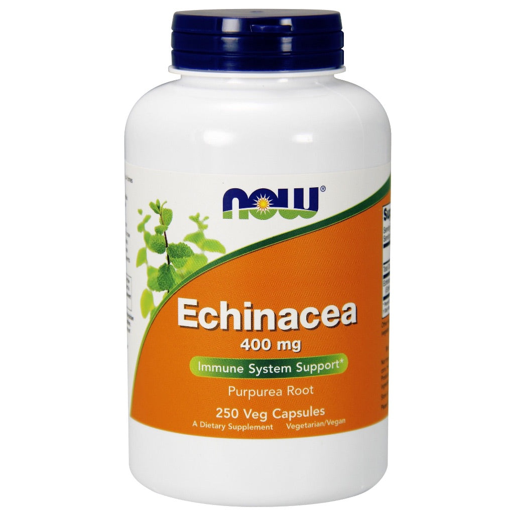 NOW Foods Echinacea 400mg Purpurea Root for Immune System Support, 250 Veggie Capsules