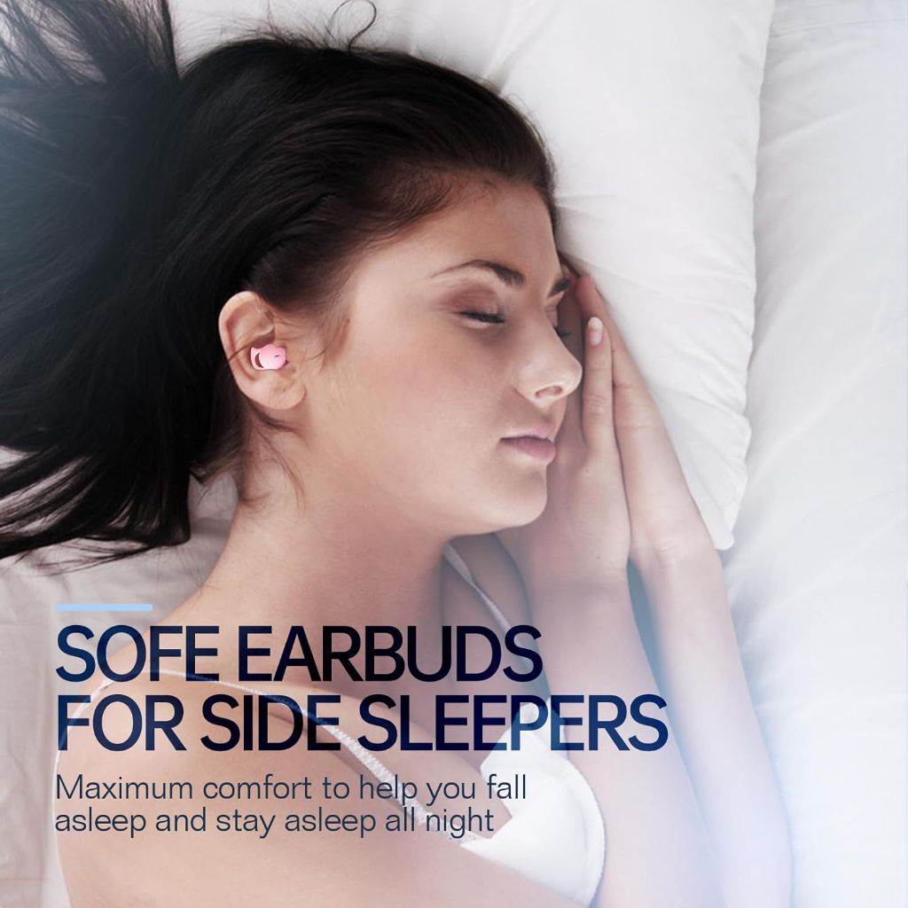 Invisible Sleep Headphones, Sleep Earbuds for Side Sleepers, Pink