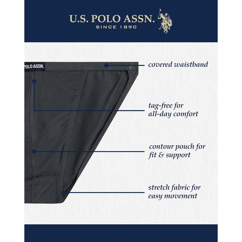 U.S. Polo Assn. Men's Bikini Underwear - 12 Pack - Small