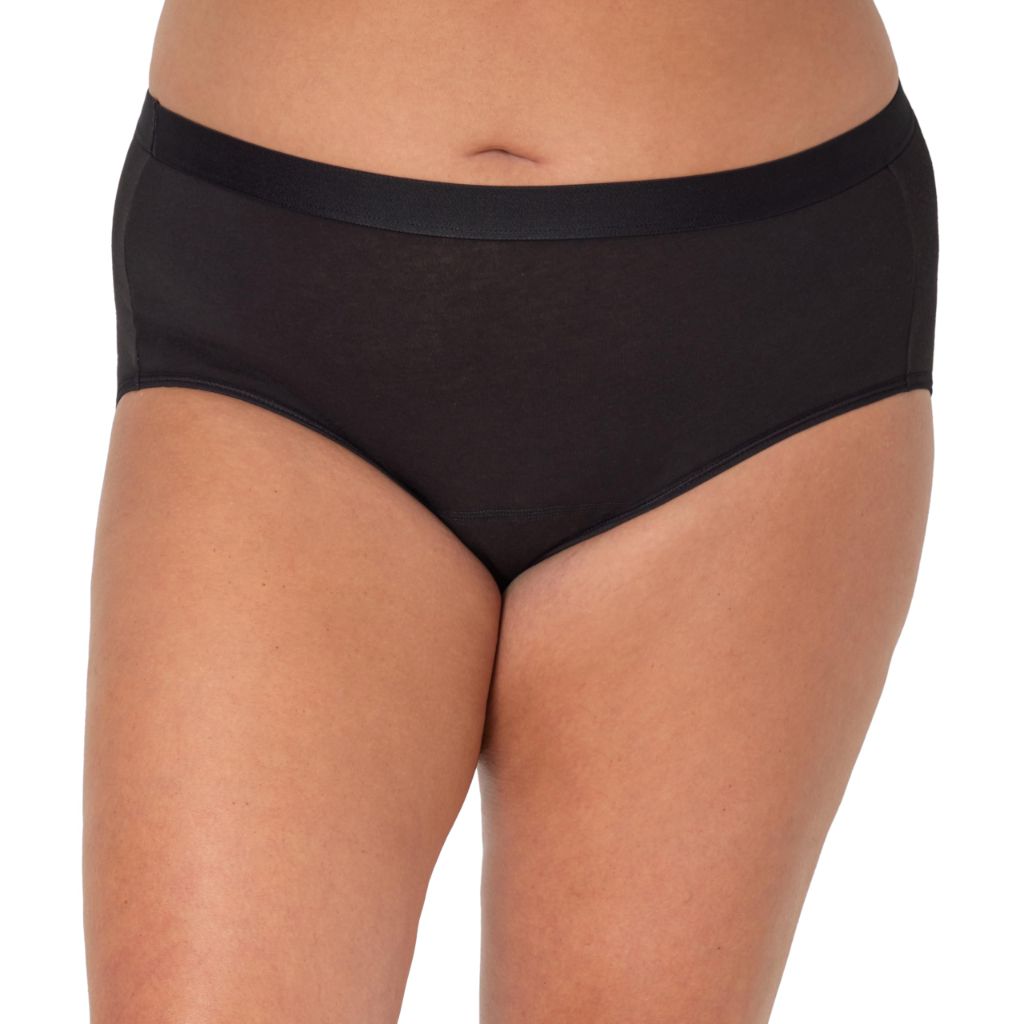 Hanes Women's Just My Size Comfort Period Underwear - Super Leaks, Beige/Black Size 2XL (2 Pairs)