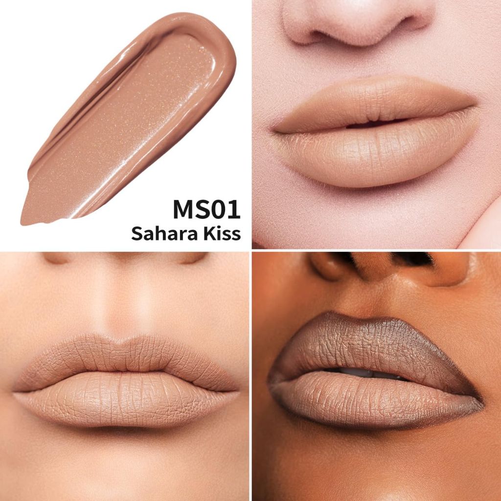 Oulac Matte Liquid Nude Lipstick for Women, Beige Brown 4.5ml (MS01)