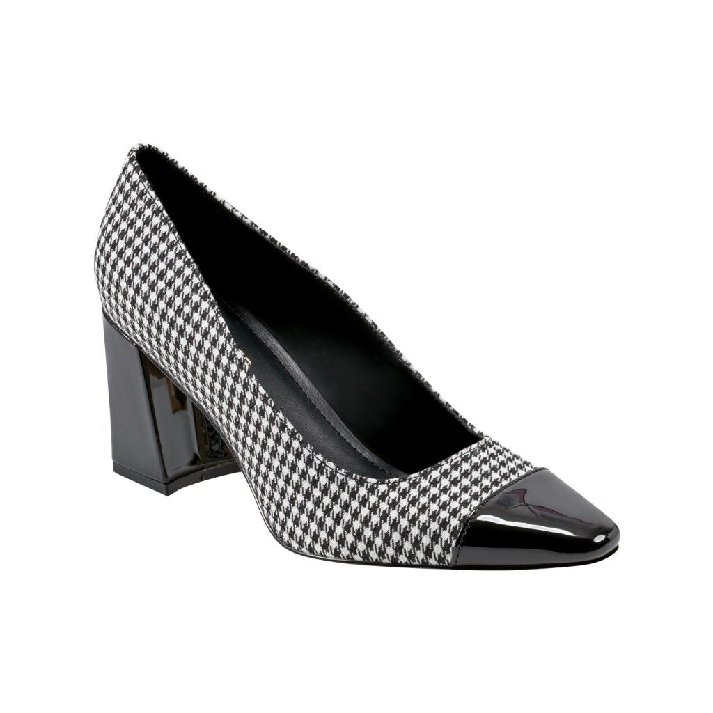 Marc Fisher Women's Kapila Slip-On Snip Toe Dress Pumps - Black/White Multi, Size 9.5