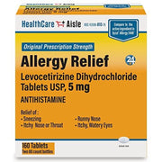HealthCareAisle Allergy Relief - Levocetirizine Dihydrochloride Tablets USP, 5 Mg – 160 Tablets – Original Prescription Strength Allergy Medicatio
