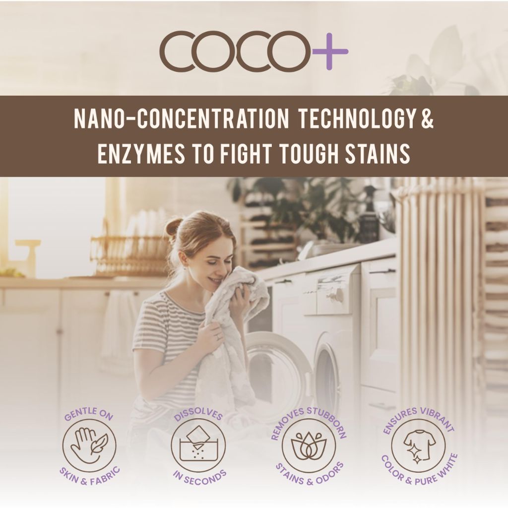 COCO+ Laundry Detergent Sheets - (120 Loads 60 Sheets) - Calming Lavender