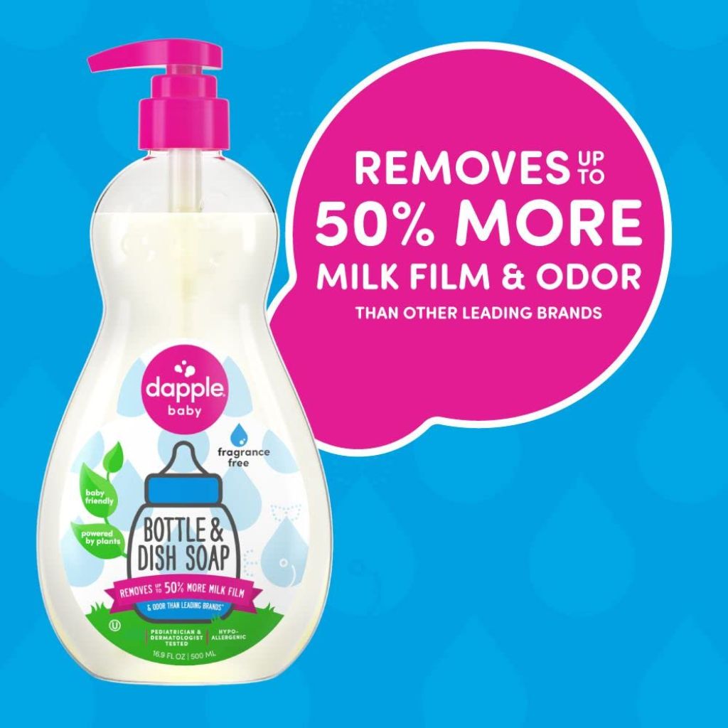 Dapple Baby Bottle & Dish Soap, Fragrance Free 16.9 Oz