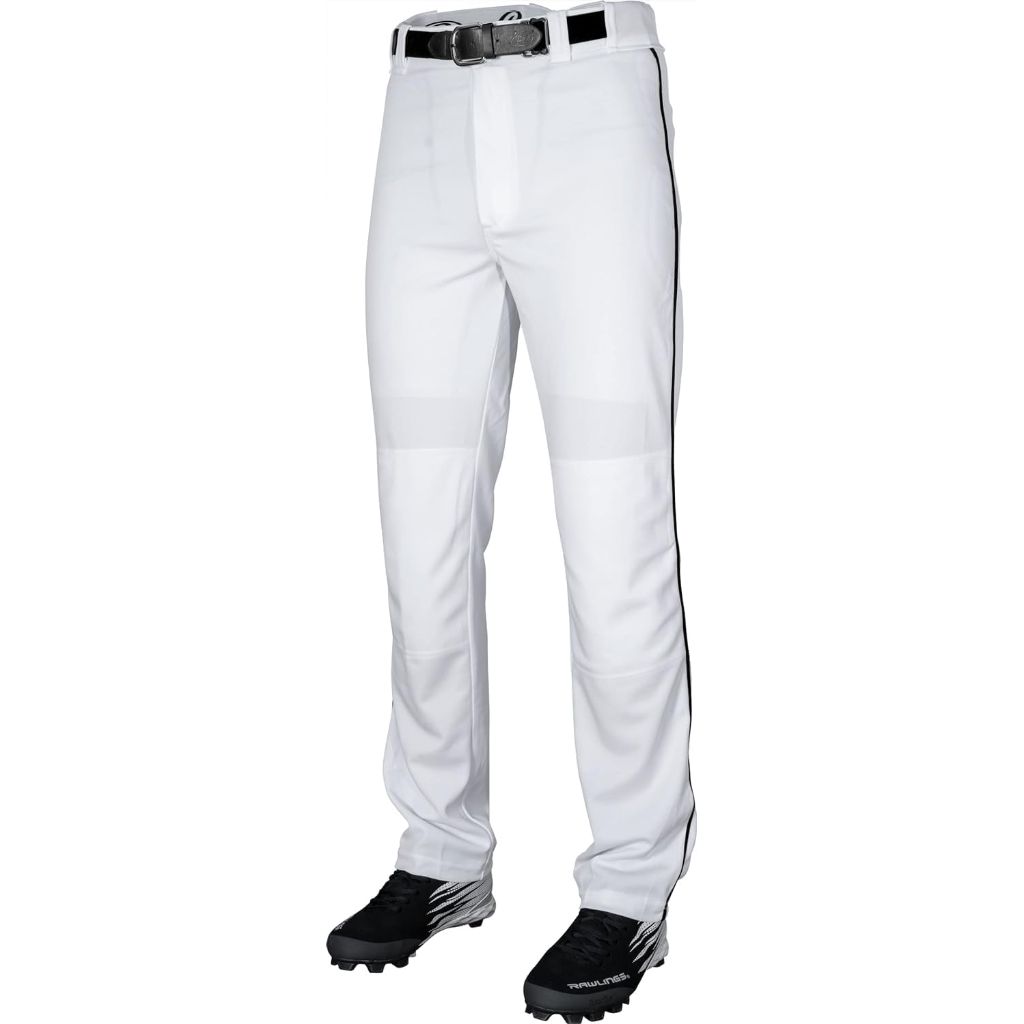 Rawlings | Men’s Semi-Relaxed Full Length Baseball Pants | Piped | Adult Large