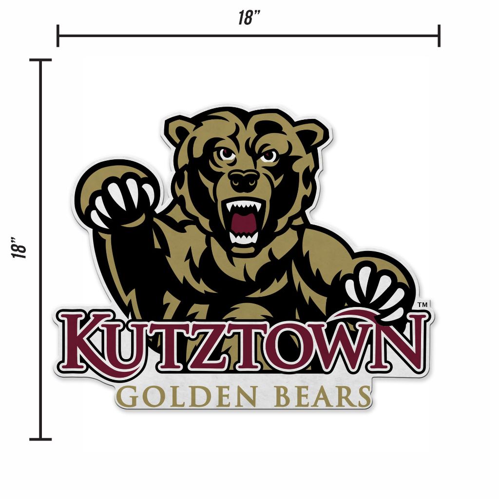 Rico Industries NCAA Kutztown Golden Bears Shape Cut Pennant - Home and Living Room Décor - Soft Felt EZ to Hang