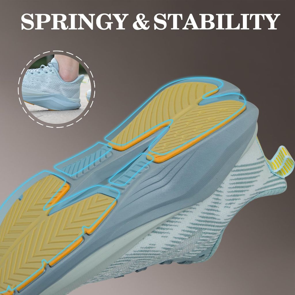 Hawkwell Men's Cloud Zero Active Nursing Shoes Cushion Breathable Tennis Walking Running Workout Shoes Non Slip Medical Work Sneakers,Knit Turquoise,12 M US