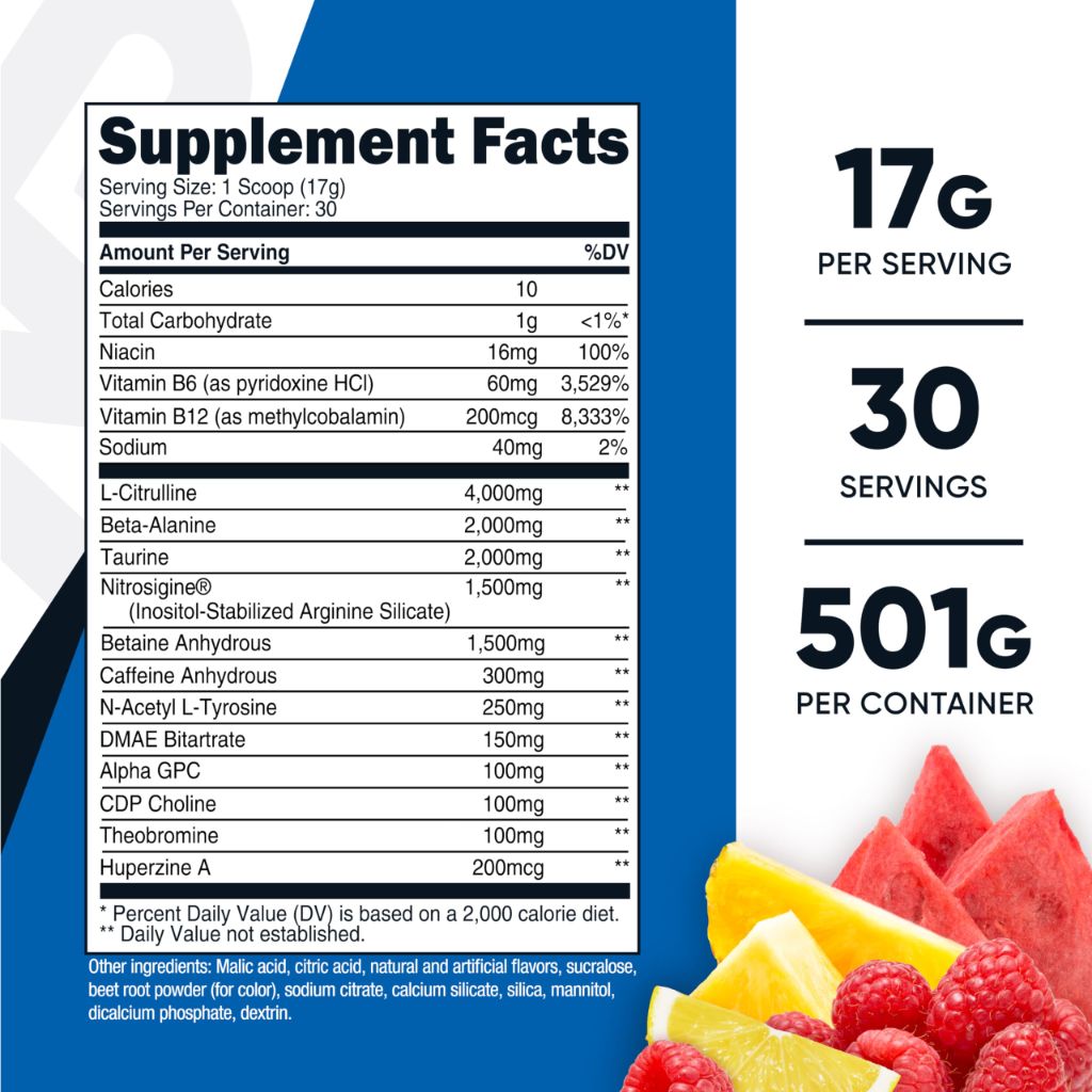 Nutricost Pre-X Xtreme Pre-Workout Complex Powder, Fruit Punch, 30 Servings, Vegetarian, Non-GMO and Gluten Free