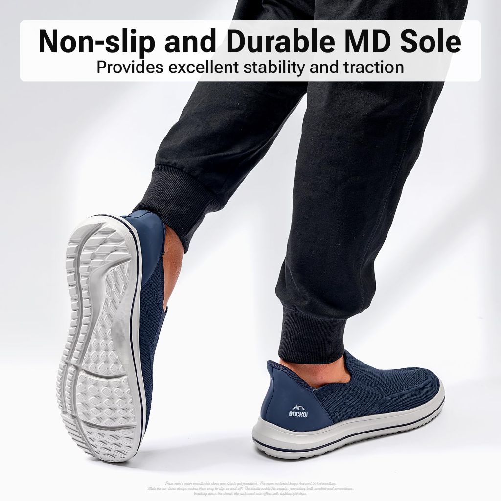 ODCKOI Mens Hands-Free Slip On Shoes Non Slip Lightweight Walking Shoes-SHENLAN-43
