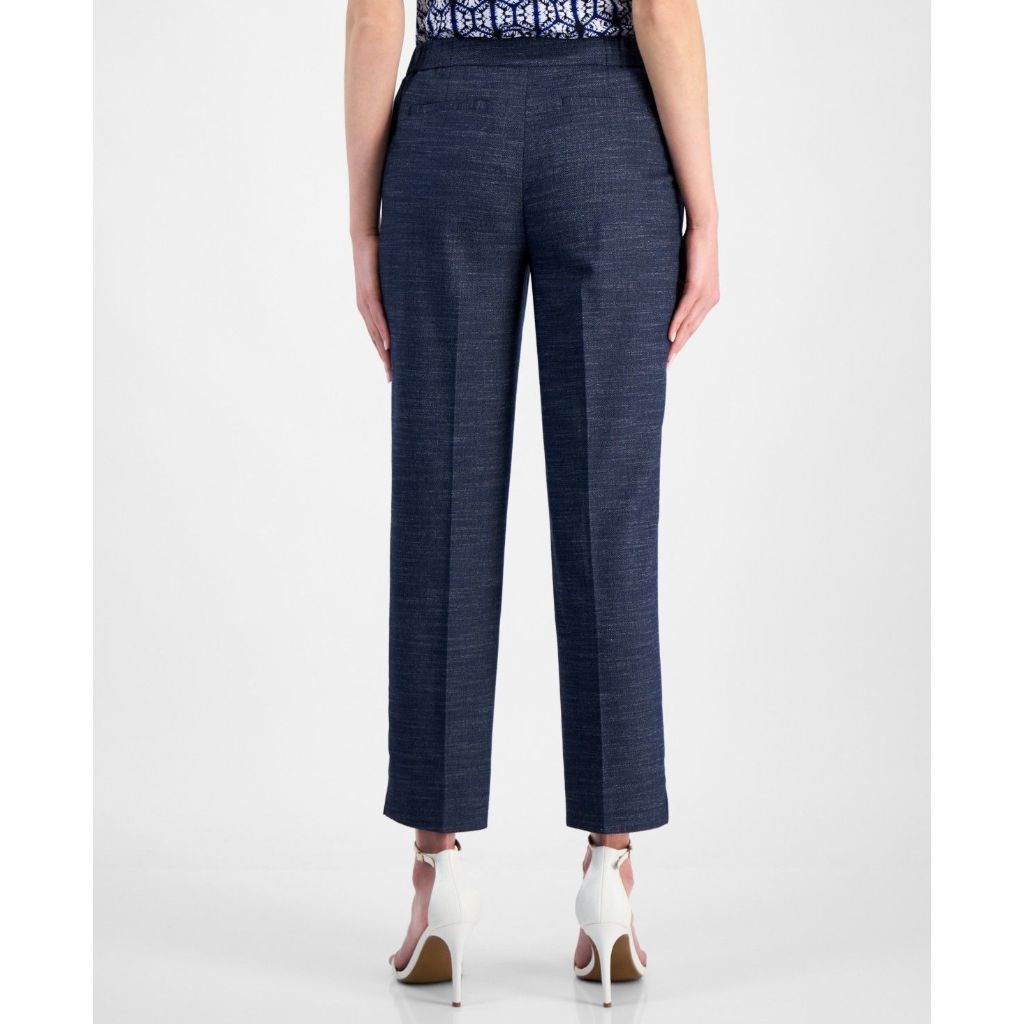 Anne Klein Women's Mid-Rise Straight-Leg Ankle Pants - Distant Mountain Multi, Size 2