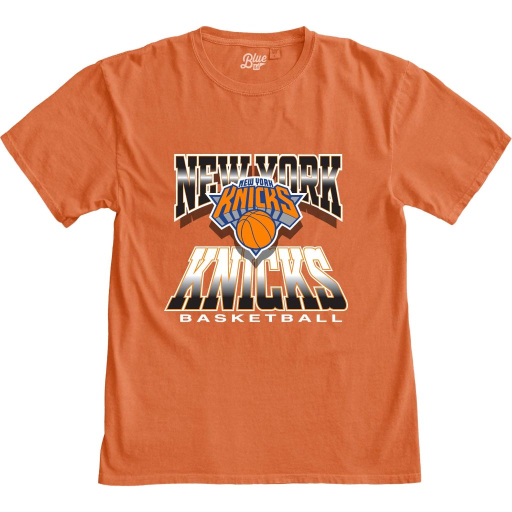 Blue 84 NBA Officially Licensed Ringspun T-Shirt - New York Knicks, Orange (XL)