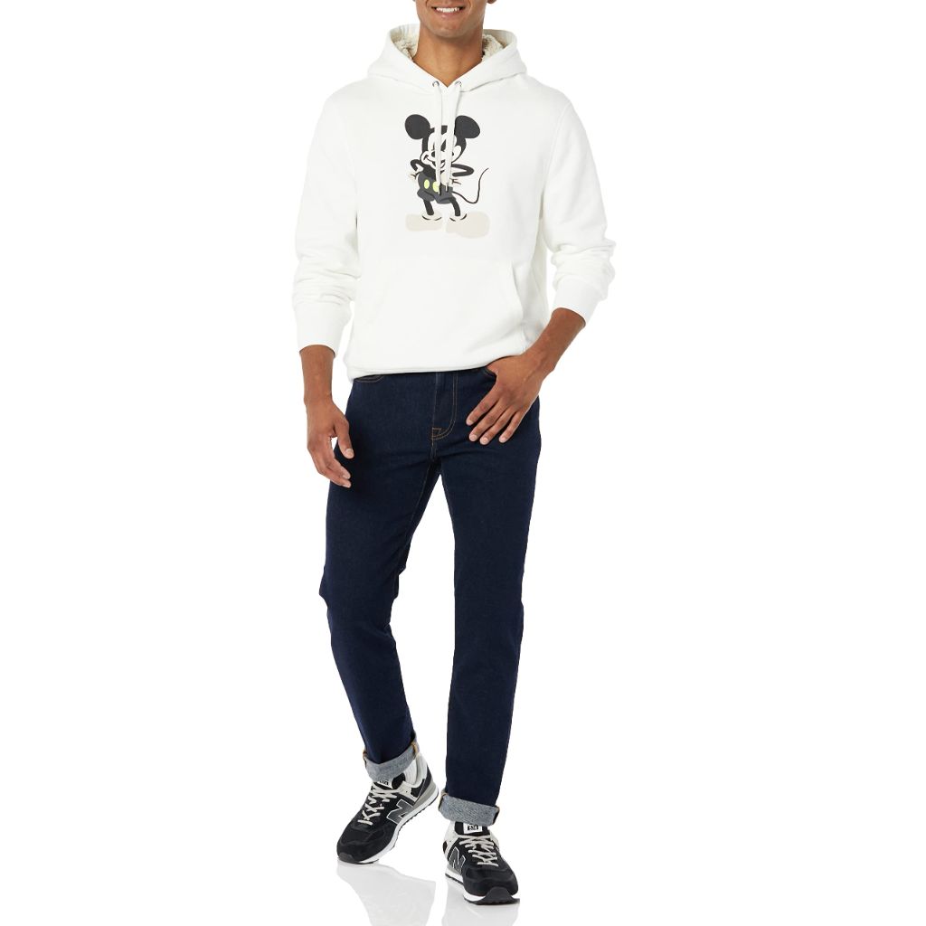 SZ XL, Amazon Essentials Disney | Men's Sherpa-Lined Hooded Pullover Sweatshirt, Mickey