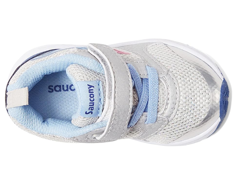Saucony Kids Wind FST (Toddler/Little Kid) (Silver/Blue/Pink) Girl's Shoes-4.5 M