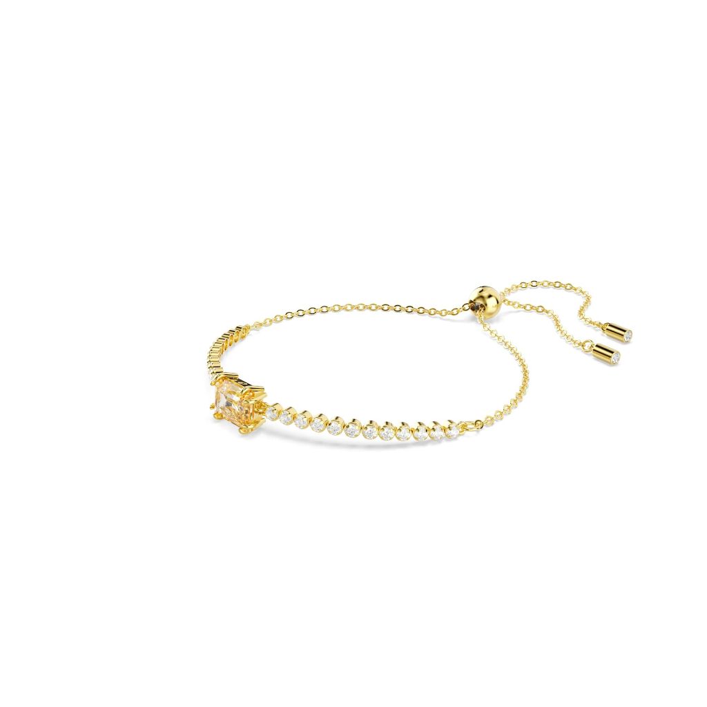 Swarovski Matrix Tennis Bracelet, Mixed Cuts, Caramel, Gold-Tone (5730699)