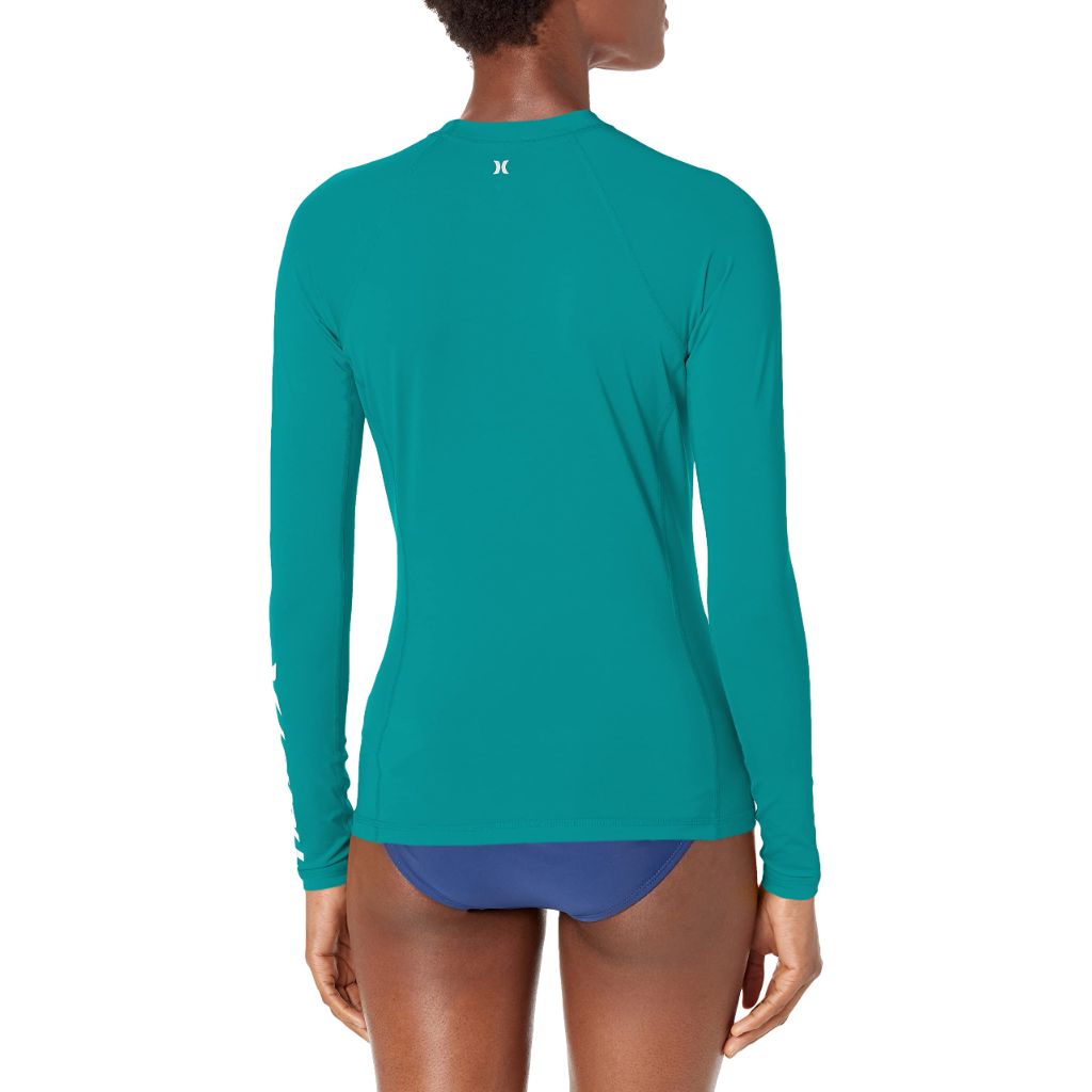 SZ M, Hurley Women's Standard One and Only Long-Sleeve Rashguard | Emerald