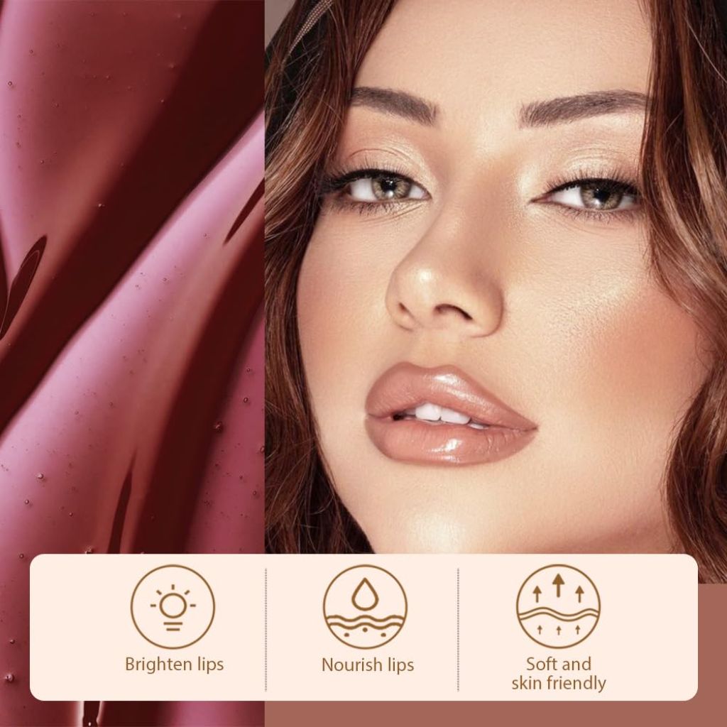 Hxssll Matte Lip Gloss Stain-Peel Off Lip Liner Tattoo, Brown Lip Tint, Makeup. #02