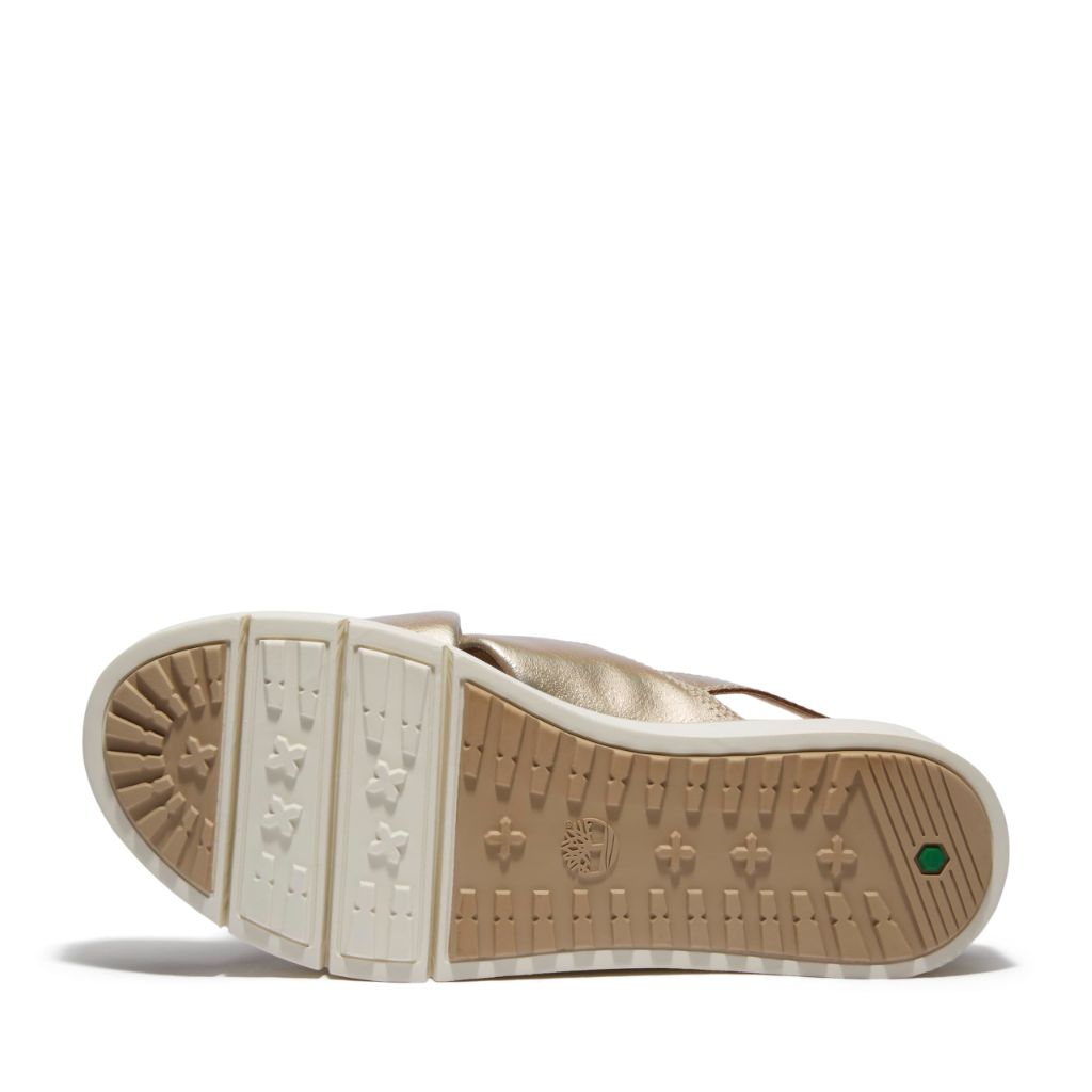 Timberland Women's Safari Dawn Backstrap Sandal, Gold Metallic, 9.5 Medium