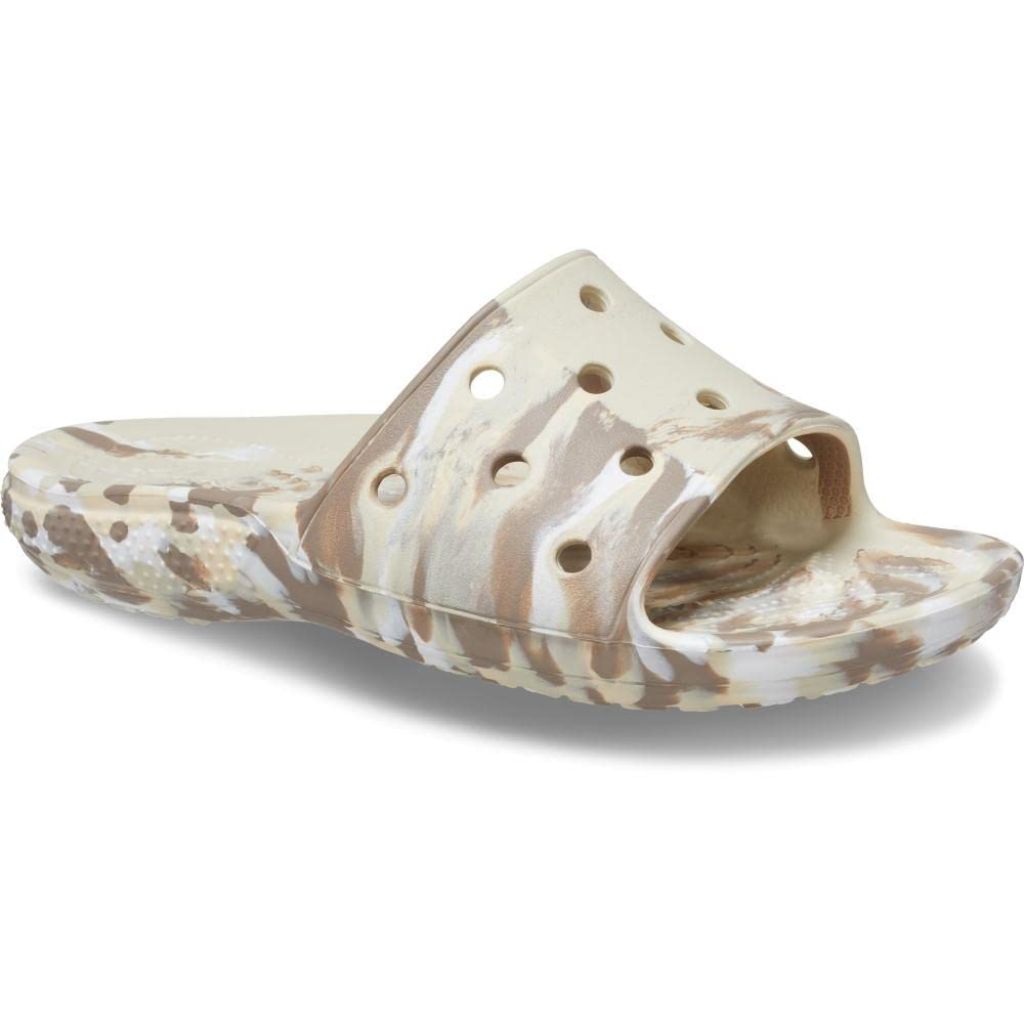 Crocs Unisex-Adult Classic Tie Dye Slides, Bone/Multi, 2 Men/4 Women