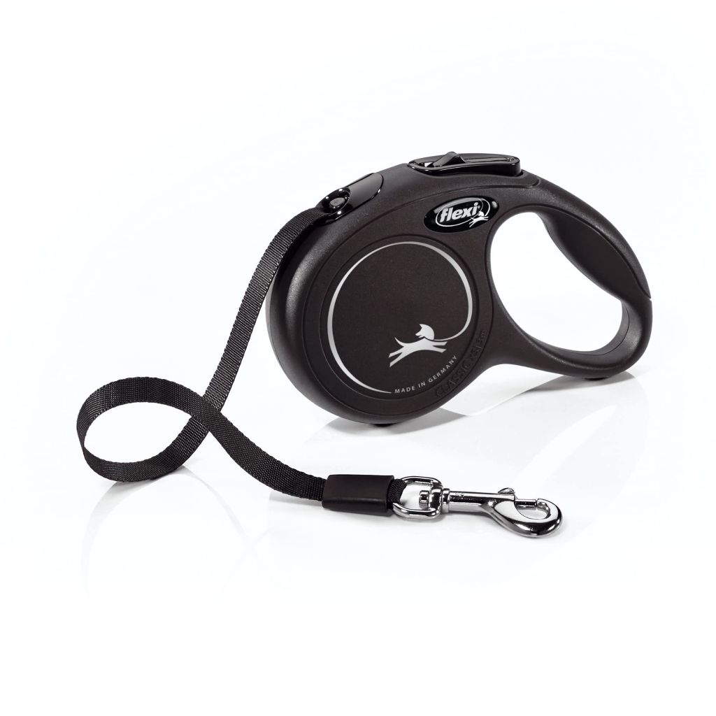FLEXI New Classic X-Small Tape Retractable Dog Leash for Small Dogs Up to 26 lbs. – 10 ft, Black