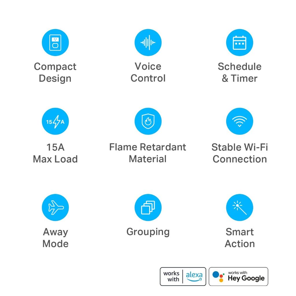 TP-Link Kasa Smart Wi-Fi Plug Ultra Mini 15A, Smart Home Wi-Fi Outlet - White