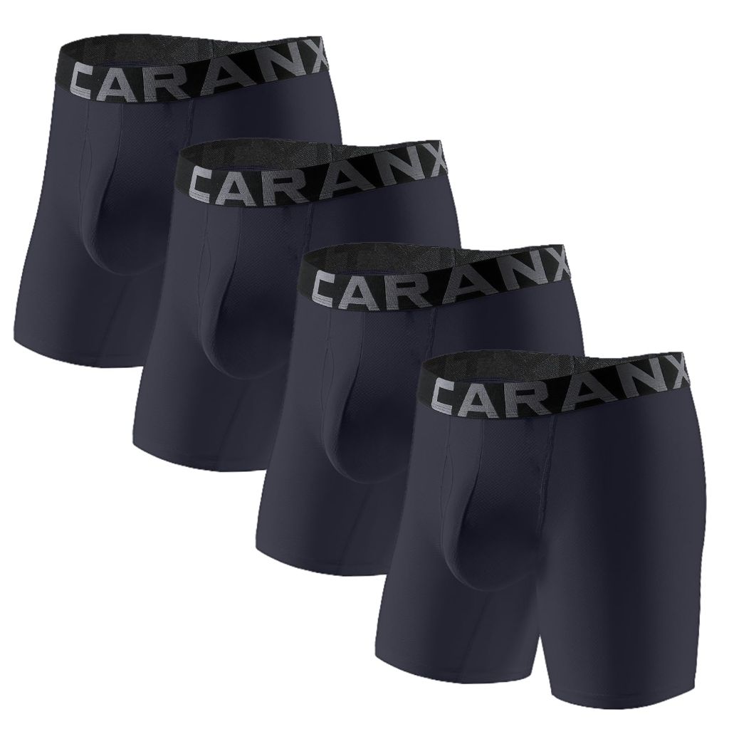 SZ 2XL, CARANXTEX Men’s Boxer Briefs Soft Breathable Underwear | BLUE