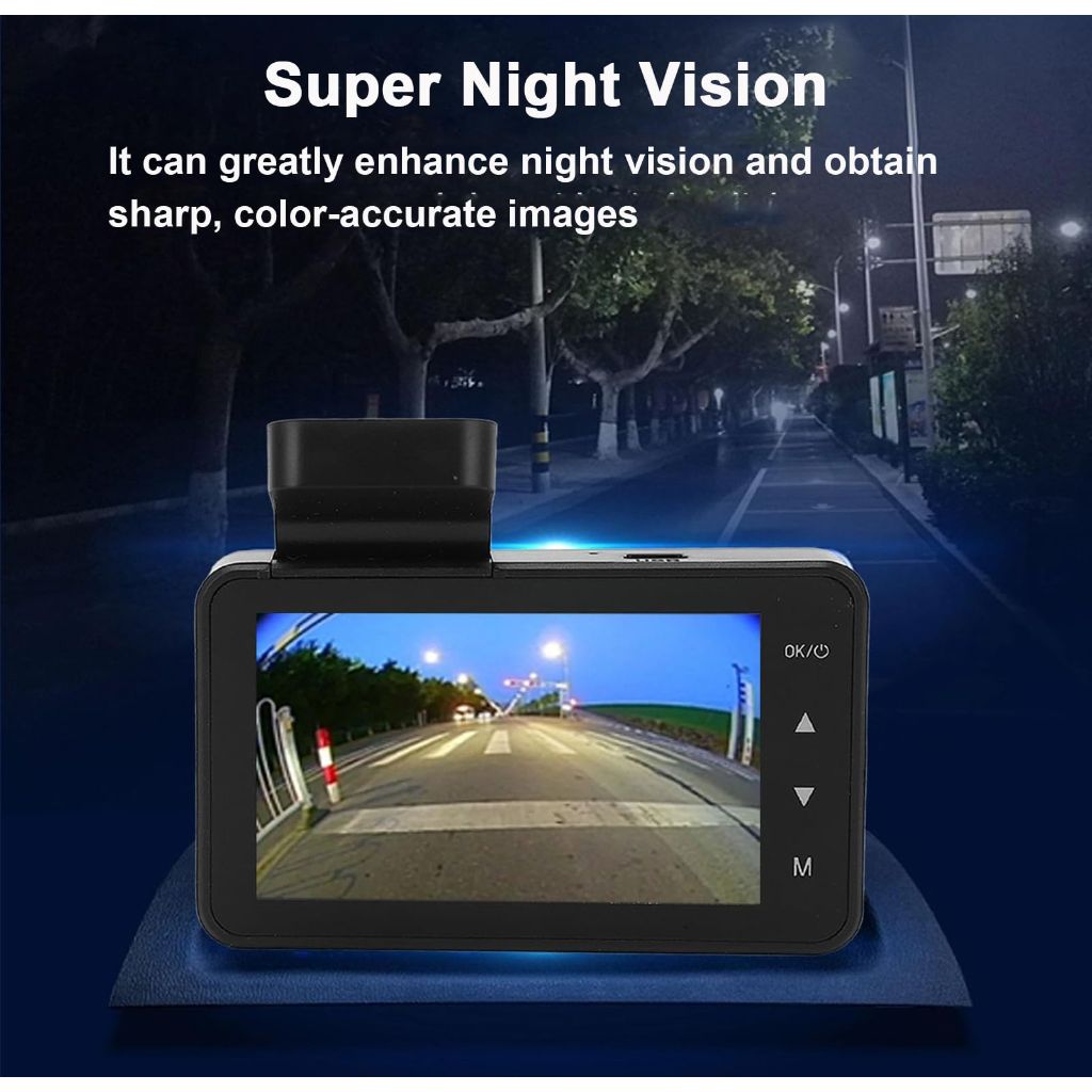 3-inch 1080p High-Definition Dash cam for Cars with Super Night Vision