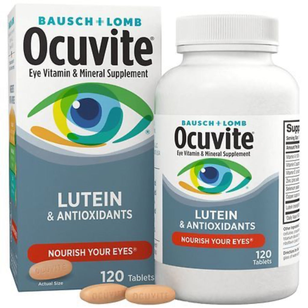 Ocuvite Eye Vitamins & Mineral Supplement  With Lutein & Antioxidants for Eye Health  120 Tablets