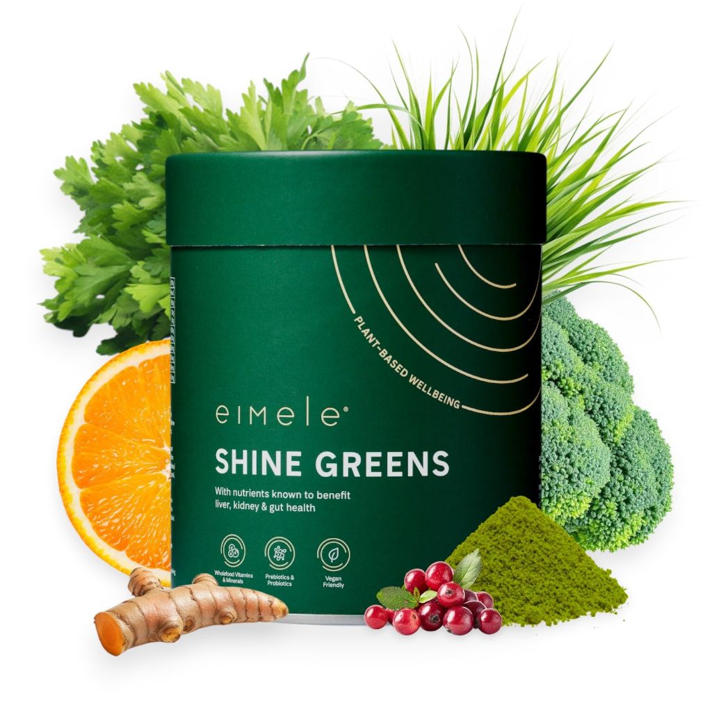 Eimele | Shine Greens | Plant-Based Superfood Greens Powder for Gut Health - 42 Servings (5.29oz)