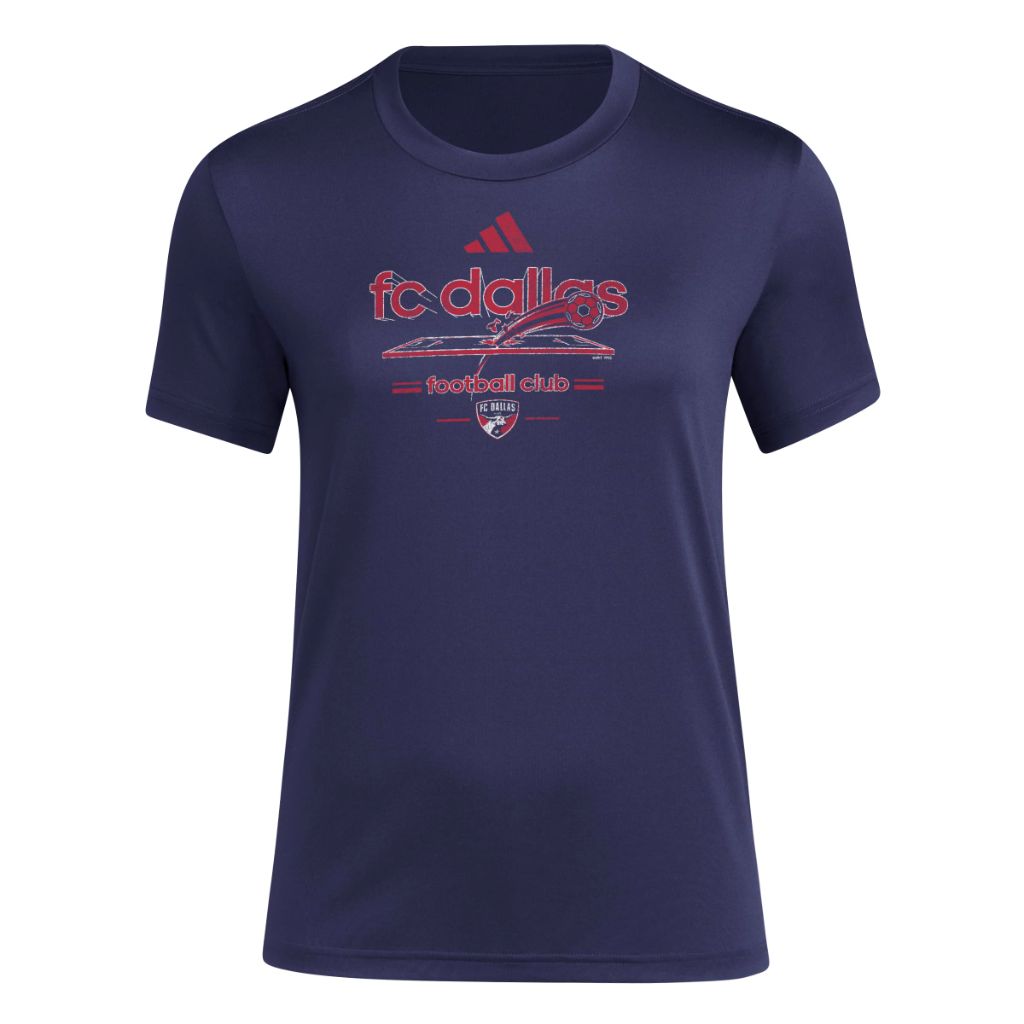 Adidas Womens FC Dallas Pre-Game Short Sleeve Soccer T-Shirt,Team Navy Blue/Fc Dallas,XX-Large