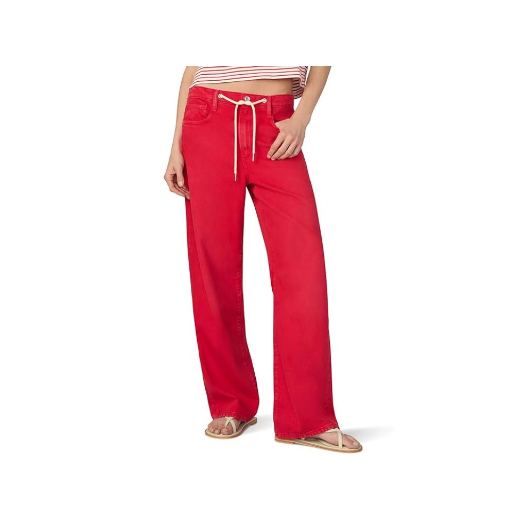 Joe's Jeans The Ryan High Rise Drawcord Jeans in Cherry Red