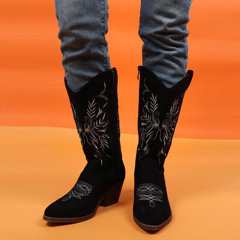 Gioanroca Cowboy Boots for Women, Black - size 10