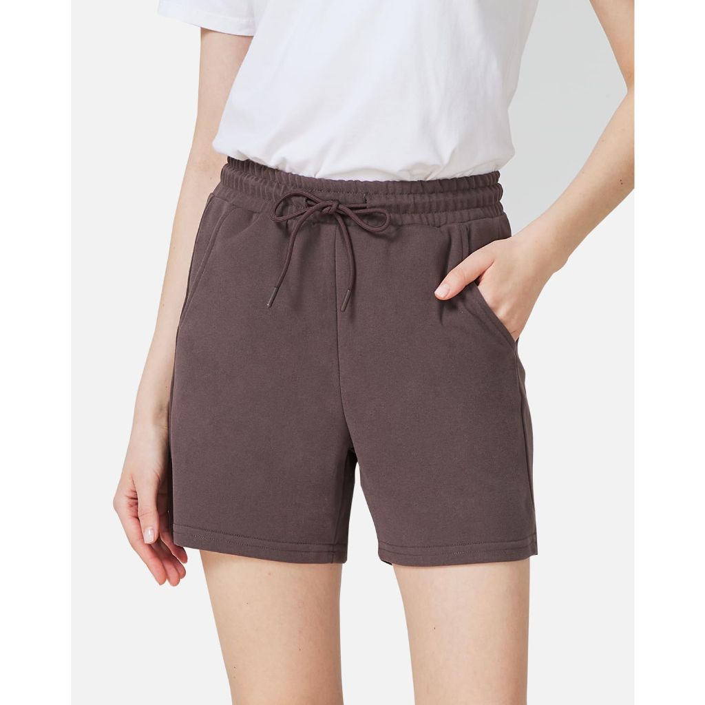 Liloak 4 Pack Women Drawstring Cotton Athletic Running Shorts with Pockets, Medium