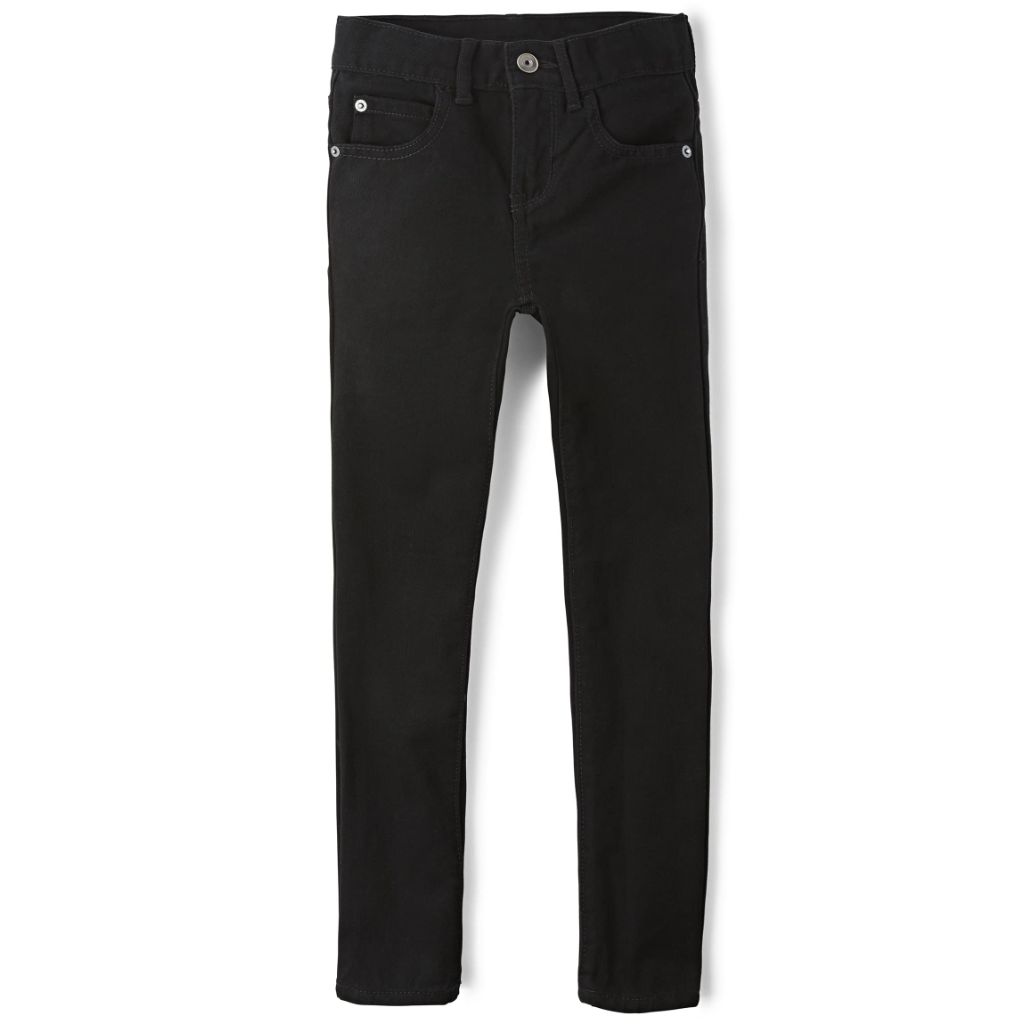 The Children's Place boys Stretch Skinny Jeans, Black Wash,  Size 4, Husky