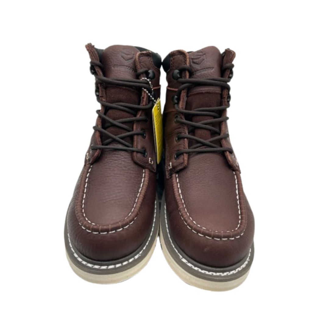 Sureway Men's 6" Soft Toe Full Grain Leather Work Boots, Black/Brown - Size 8