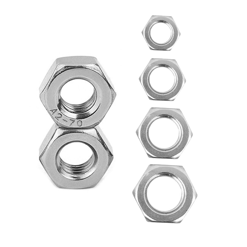 QISHENG 100 PCS M6-1 Stainless Steel Metric Hex Nuts,Stainless Steel 18-8 A2(304) Nut,Home Nut