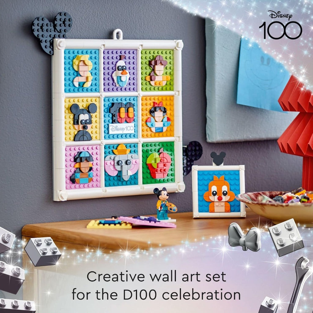 LEGO Disney Classic 100 Years of Disney Animation Icons 43221 Buildable Disney Toy with Mickey Mouse Minifigure