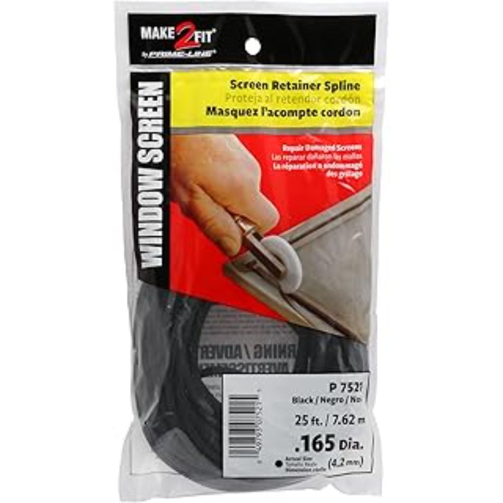 Prime Line P7940 .185" X 25' Black Vinyl Screen Retainer Spline