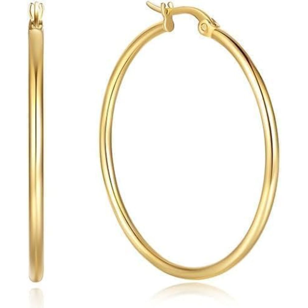 14K Gold-Plated Hoop Earrings (27mm)
