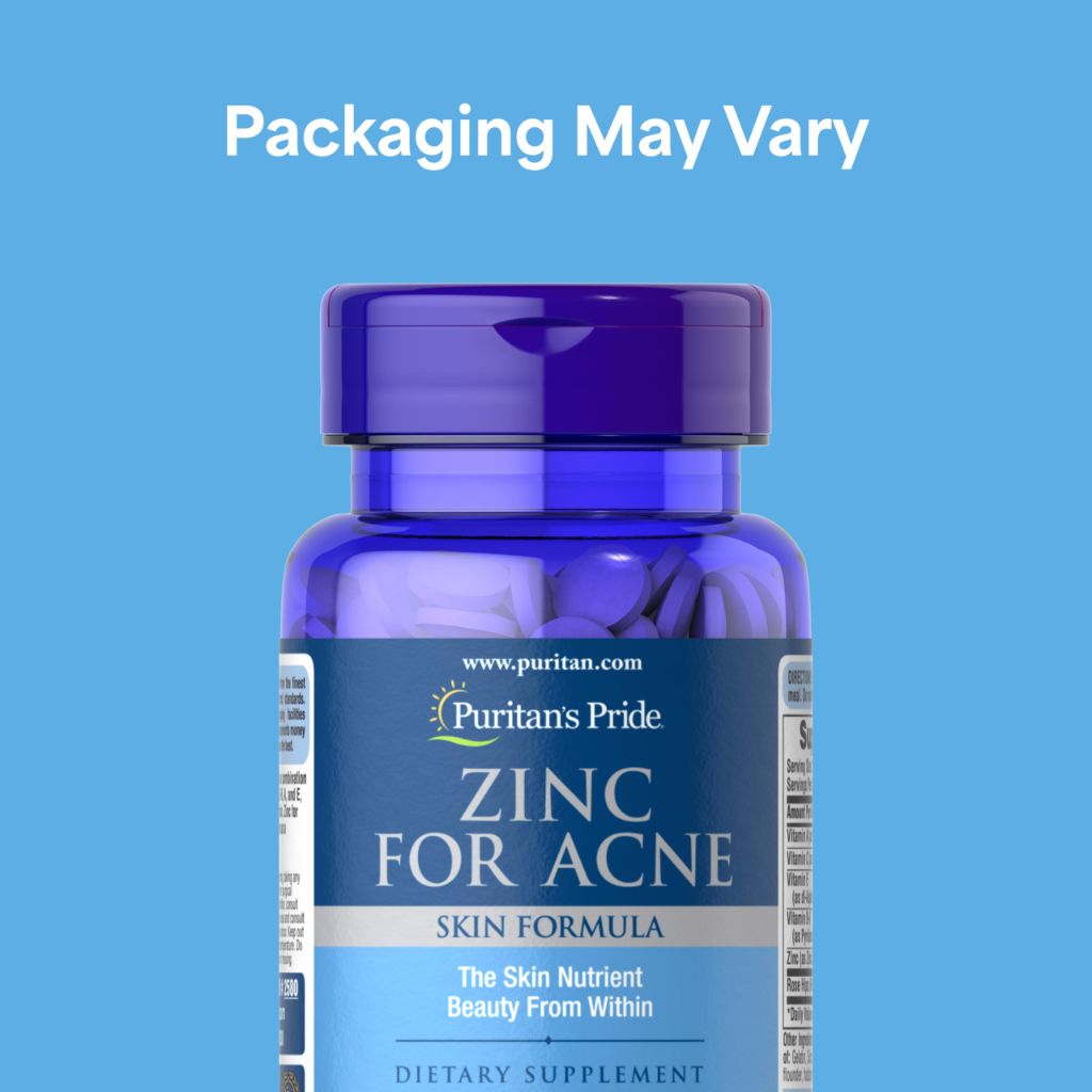 Puritan's Pride Zinc for Acne Skin Formula, 100 Tablets