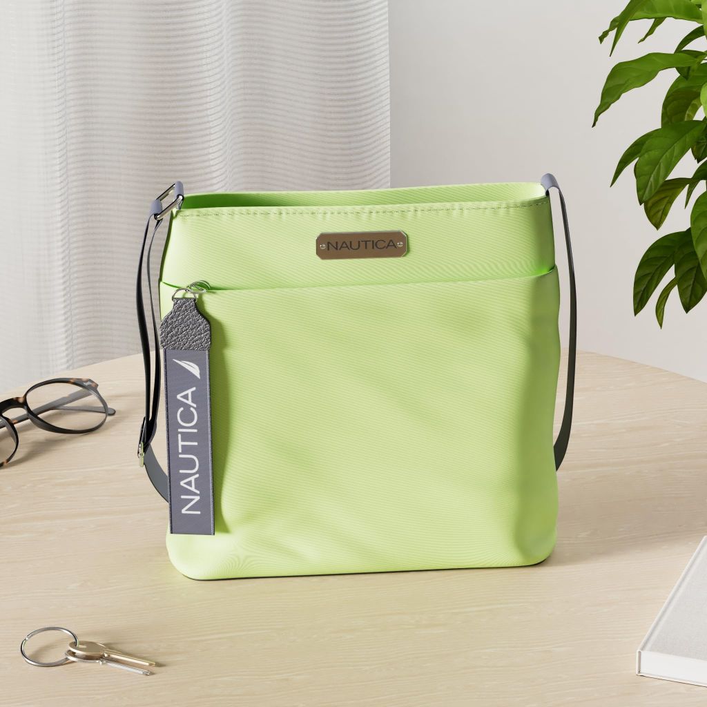 Nautica Diver Nylon Small Women's Crossbody Bag Purse with Adjustable Shoulder Strap, Lime