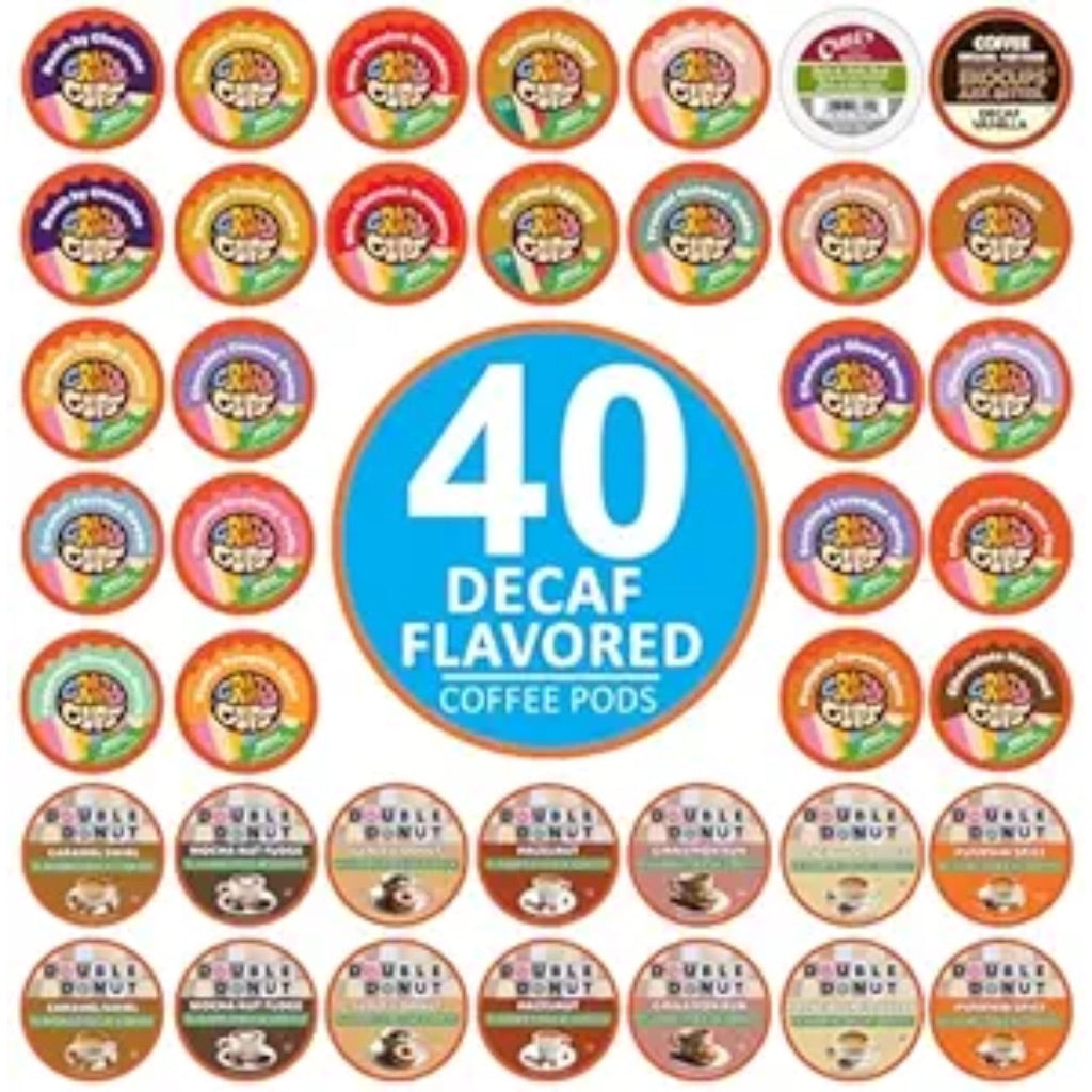 Crazy Cups Variety Pack Flavored Decaf Keurig K-Cup Coffee Pods,  40ct
