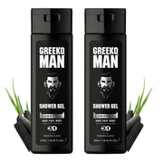 Vasu Greeko Man 3-in-1 Charcoal Body Wash for Men (8.45 fl oz Each, Pack of 2)