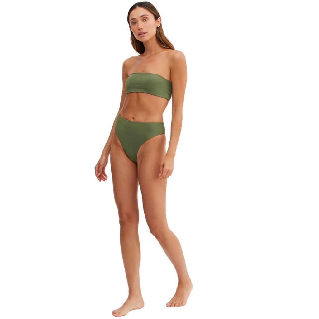 SZ 12 Gottex Women's Standard Endless Summer Reversible Bandeau Bikini Bra, Ink Olive
